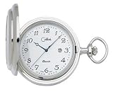 Colibri Hunting Case Silvertone Pocket Watch Tech Design PWS096006