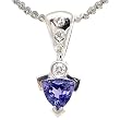 14K White Gold Tanzanite and Diamond Pendant
