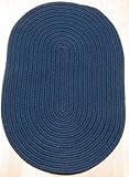 Indoor/Outdoor Solid Navy Braided Rug