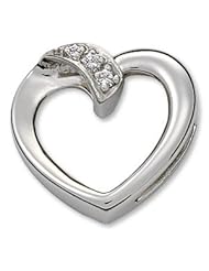 CleverEves Platinum .03 Ct Tw Diamond Heart Pendant