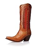 Lucchese Women's Handcrafted 1883 Twisted Leather Studded Cowgirl Boot Snip Toe Tan US