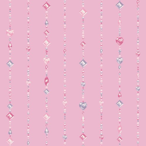 York Wallcoverings Disney Kids DK5979 Beaded Curtain Wallpaper, Pink