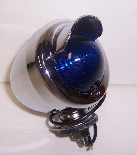 Bullet Tail Light Blue Cruiser Bicycle Bike Chrome