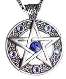Celtic Pentagram Pendant Necklace with Swarovski Crystal for Achieving Willpower and Success