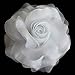 Sara Monica Flower Hair Clip and Pin: Snow Rose: Made in the USA