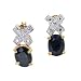 Gold GENUINE SAPPHIRE Diamond earrings