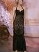 $5950 New BADGLEY MISCHKA Black Lace Silk Gown Dress 4