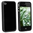 Bumper Case for Apple iPhone4 - Bumper with chrome buttons for volume and power - Black