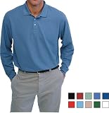 Devon & Jones Men's Long-Sleeve Pima Pique Polo, (A-D110)