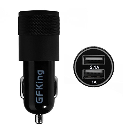 Car Charger, GFKing® Dual-port Rapid USB Car Charger Cigarette Charger for Apple Iphone 6/6+/6s/6s+/ 5/5s/5c, Ipad, Ipad Air, Ipad Mini, Ipod, Samsung Galaxy S5/s4/s3, Tab 3, Note 3/2, Google Nexus 7