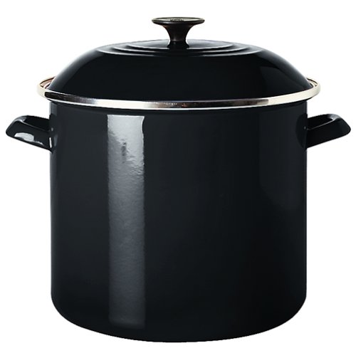 Le Creuset Enamel-on-Steel 8-Quart Covered Stockpot, Black Onyx