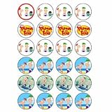 Phineas & Ferb style 24 Edible Wafer Paper Fairy/Cup Cake Toppers on an A4 sheet - Birthday Cake and Party Idea