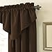 Sound Asleep Room-Darkening Noise-Reducing Rod Pocket Ascot Window Valance, Chocolate, 42-Inch