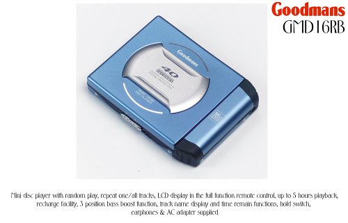 Childrens Toyshop  Electronics : Goodmans GMD16R Personal MD Player with Remote Control