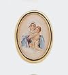 Gold Plated Religious Lapel Pin - Madonna with Child