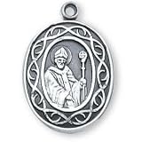 Sterling Silver Crown of Thorns St Patrick Medal and 18-inch Chain