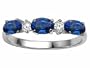 1.04 cttw Genuine Sapphire and Diamond 3 Stone Ring LIFETIME WARRANTY