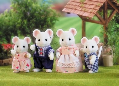 Sylvanian Families White Mouse Family