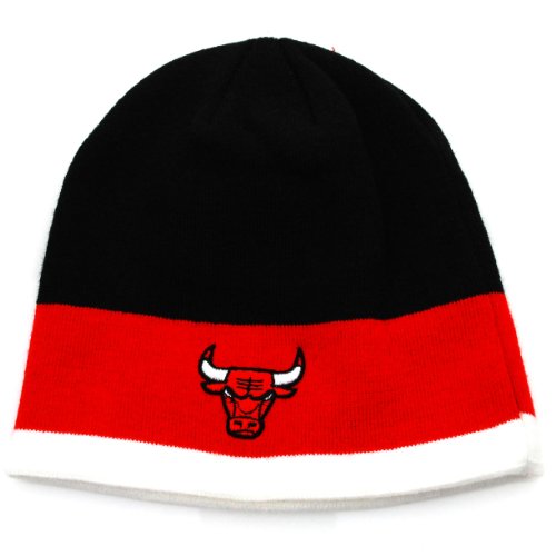 Chicago Bulls NBA Black Red and White Beanie Hat