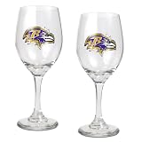 Baltimore Ravens 2 Piece NFL Wine Glass Set