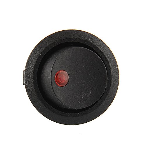Sedeta DC 12V Red LED Lighted Dot Illuminated Round Rocker Switch Button 3Pin ON/OFF Toggle SPST Car Boat Truck Trailer