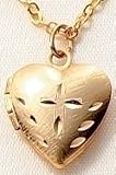 Pack of 8 Religious Gold Heart Shaped Locket Cross Pendant Necklaces #18794