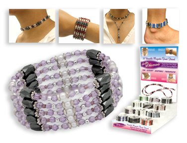 Click here to buy Light Amethyst & Pearl Bella Diverso Magnetic Hematite 33 Beaded Strand! Anklet, Necklace,....