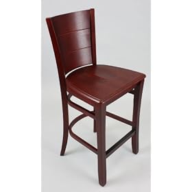 Solid Wood Bar Stool - Dark Mahogany Stain by Manhattan Modern