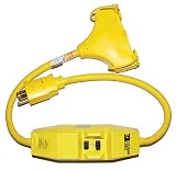 Coleman Cable 02841 In-Line Tri-Source 12/3 SJEOW 2-1/2-Foot 120-Volt Ground Fault Circuit Interrupter