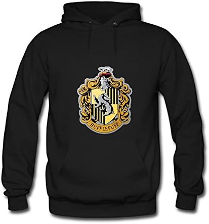SuiyueGuan Mens Hoodies Harry Potter Hufflepuff Black Size L