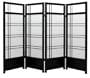 Fireplace Decor - Short 4ft. Low Kumo Folding Japanese Shoji Screen Room Divider ( Black )