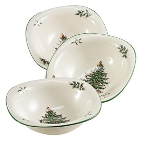 Spode Christmas Tree Dip Dishes, Set of 3
