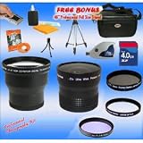 Professional Tokina 3x Telephoto & 0.22X Ultra Fisheye Wide Angle Lens + 4GB MEGA Kit for Panasonic Lumix DMC-FZ50 DMC-FZ30 DMC-FZ5 DMC-FZ4