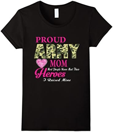 Women's Proud Army Mom T-Shirt - Mother's Day Gift XL Black