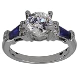 Antique Diamond Sapphire Engagement Ring GIA CERTIFIED H SI2 .80ct Center