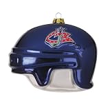 Pack of 2 NHL Columbus Blue Jackets Blown Glass Helmet Christmas Ornaments 4"