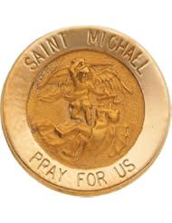 CleverEves 14K Yellow Gold 15.00 mm St. Michael Lapel Pin