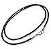 FIBO STEEL 3mm Stainless Steel Clasp Braided Leather Necklace for Men Women Rope Chain, 22 inches
