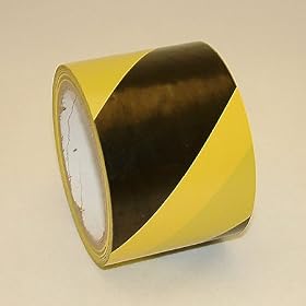 JVCC HZ-8 Hazard Warning Tape: 3 in. x 18 yds. (Black with Yellow stripes)