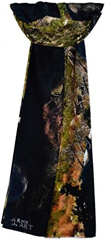 ARTscarf: ''LaCumbre' by RockART- Size 56x18in. on Mystical Sleek Fabric