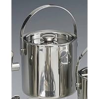 1.5 Qt Brushed Stainless Steel Double Wall Insulated Ice Bucket with Handle