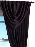 Park B. Smith Washable Velvet 57 by 84 Inch Pleated Panel, Eggplant