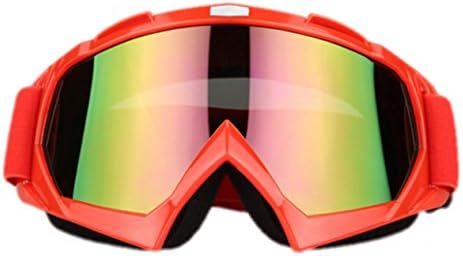 CongJi Motocross Dirt Bike Wrap Goggles Snowmobiling Ski Goggles Protective Safety Glasses (Red)