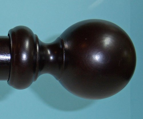 Ball Wood Finial in Dark Chocolate Finish for 1-3/8