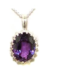 Luxury Ladies Solid 925 Sterling Silver Ornate 16x12mm Synthetic Alexandrite Pendant Necklace Ideal for Christmas Birthday Anniversary or Mothers Day Gift