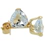 14k Gold 5mm Trilliant Aquamarine Stud Earrings