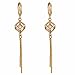 YAZILIND Charming Smooth 18k Gold Filled Cubic Zirconia Unique Design Dangle Drop Earrings for Women