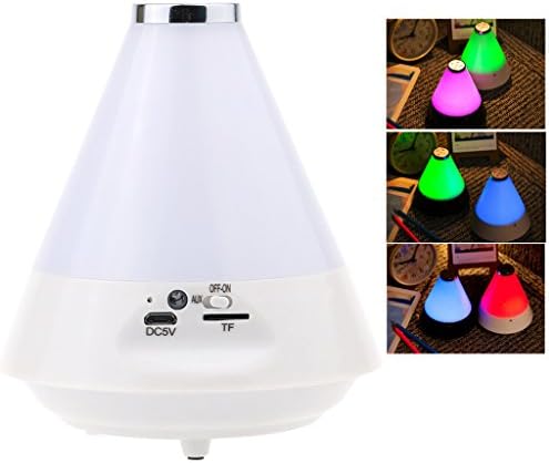 Kupx Triangle lamp with bluetooth speaker Wireless Bass Bluetooth Speaker Built In Battery With Led Light Atmosphere Lamp Exchanging Led Color Tf Speaker And Radio Function For Mobile Computer Laptop And Mp3 White