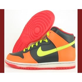 Nike Dunk High Mens Orange Black Basketball Shoes
