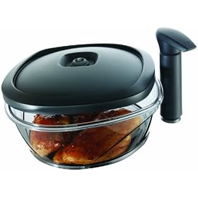 Vacuvin Instant Vacuum Marinater Container Plastic Clear Black 2.5 Litre 10 cm x 26.5 cm x 26.5 cm